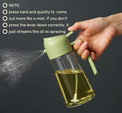 Portable 2 in 1 Oil Sprayer Dispenser 500ml