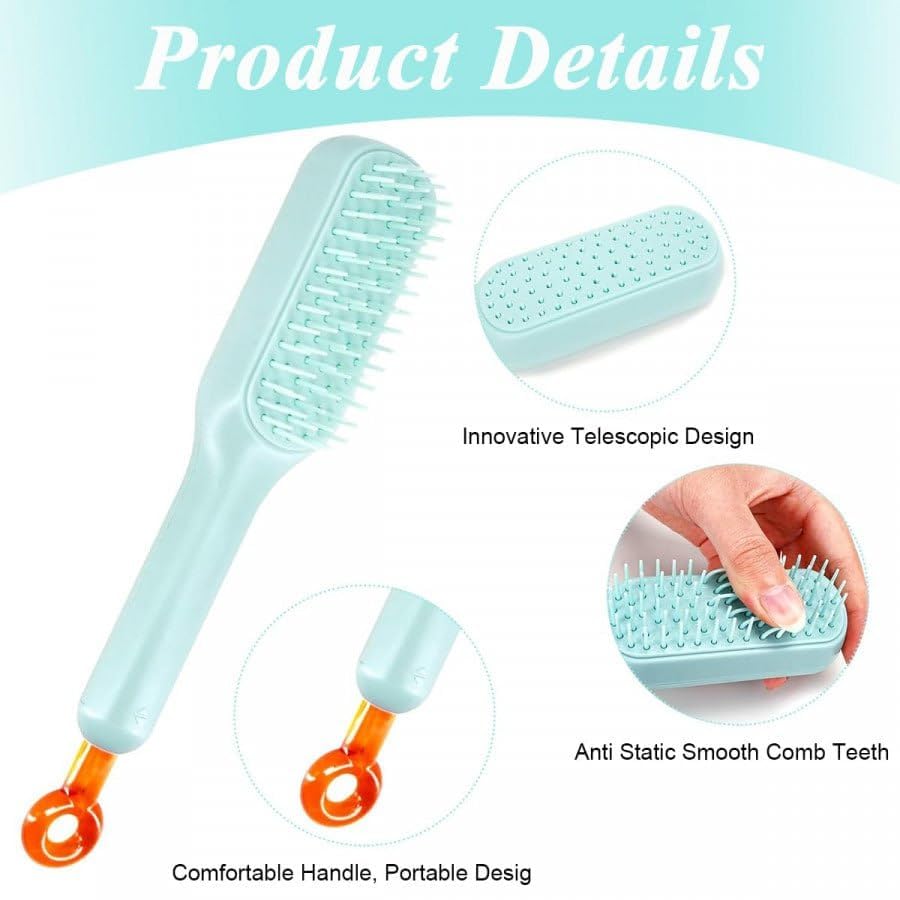 Lmyicuk Self Cleaning Hair Brush Hairbrushes for Women 1Pcs Easy Clean Hair Brush.