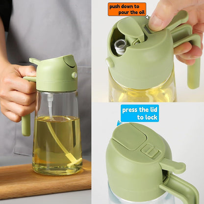 Portable 2 in 1 Oil Sprayer Dispenser 500ml